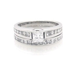 Previously Owned Princess-Cut Diamond Bridal Set 1-7/8 ct tw 14K White Gold Size 6.75