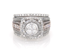 Previously Owned Multi-Diamond Halo Bridal Set 1-3/4 ct tw 10K Two-Tone Gold Size 6.5