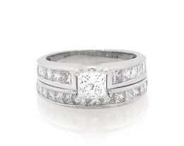 Previously Owned Princess-Cut Diamond Bridal Set 1-7/8 ct tw 14K White Gold Size 5.5