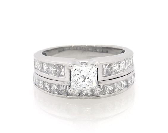 Previously Owned Princess-Cut Diamond Bridal Set 1-7/8 ct tw 14K White Gold Size