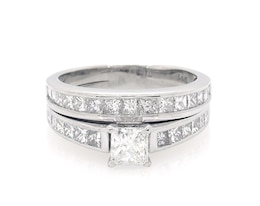 Previously Owned Princess-Cut Diamond Bridal Set 1-7/8 ct tw 14K White Gold Size 8.25