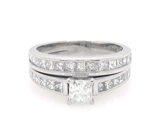Previously Owned Princess-Cut Diamond Bridal Set 1-7/8 ct tw 14K White Gold Size