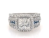 Thumbnail Image 1 of Previously Owned Multi-Diamond & Blue Sapphire Bridal Set 2-3/8 ct tw 14K White Gold Size 8.5