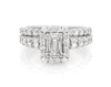 Thumbnail Image 1 of Previously Owned Baguette & Round-Cut Multi-Diamond Bridal Set 1-1/3 ct tw 14K White Gold Size 6.25
