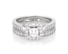 Thumbnail Image 1 of Previously Owned THE LEO Diamond Princess-Cut Halo Bridal Set 7/8 ct tw 14K White Gold Size 8.5