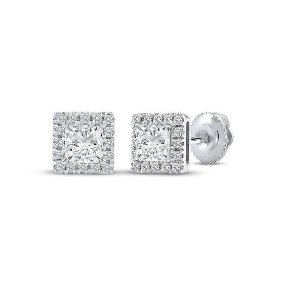 Previously Owned KAY Lab-Grown Diamonds Princess-Cut Stud Earrings 1/2 ct tw 14K White Gold (F/SI2)