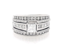 Previously Owned Princess-Cut Diamond Bridal Set 1-3/4 ct tw 14K White Gold Size 7