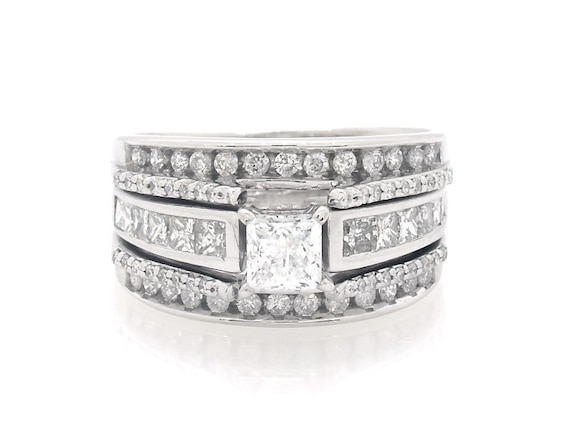 Previously Owned Princess-Cut Diamond Bridal Set 1-3/4 ct tw 14K White Gold Size 7