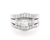 Thumbnail Image 1 of Previously Owned Princess-Cut Diamond Three-Stone Bridal Set 1-3/4 ct tw 14K White Gold & Platinum Size 6.25