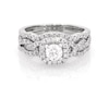Thumbnail Image 1 of Previously Owned Round-Cut Diamond Twist Shank Soldered Bridal Set 1-1/6 ct tw 14K White Gold Size 6.5