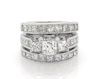 Thumbnail Image 1 of Previously Owned Princess-Cut Diamond Three-Stone Bridal Set 3-7/8 ct tw 14K White Gold Size 5.75