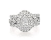 Thumbnail Image 1 of Previously Owned Neil Lane Pear-Shaped Double Halo Bridal Set 1-7/8 ct tw 14K White Gold Size 6.75