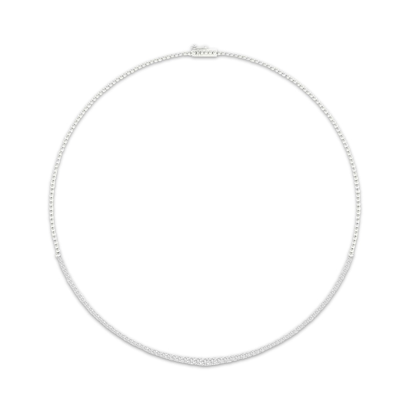 Main Image 1 of Previously Owned KAY Lab-Grown Diamonds Riviera Necklace 3 ct tw 10K White Gold 17"