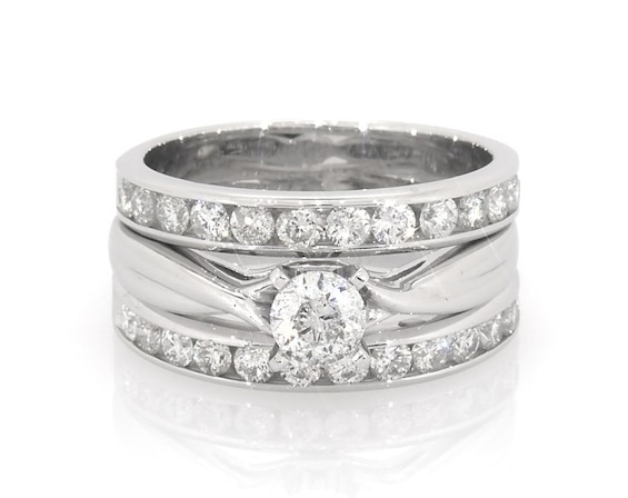 Previously Owned Round-Cut Diamond Bridal Set 1-1/4 ct tw 14K White Gold Size 6.75