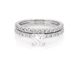 Previously Owned Princess-Cut Diamond Bridal Set 7/8 ct tw 10K White Gold Size 6.25