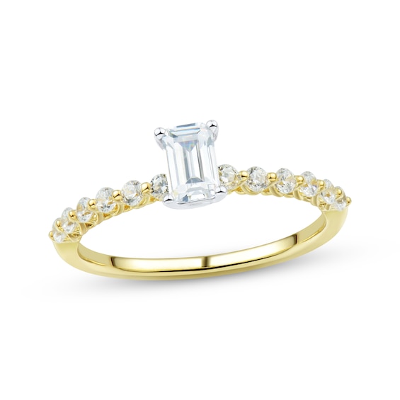 Previously Owned Emerald-Cut Diamond Engagement Ring 3/4 ct tw 14K Two-Tone Gold