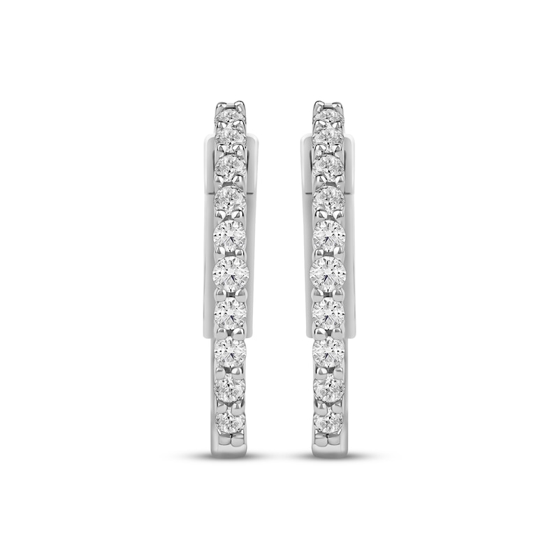 Main Image 2 of Previously Owned KAY Lab-Grown Diamonds Inside-Out Hoop Earrings 1/2 ct tw 10K White Gold
