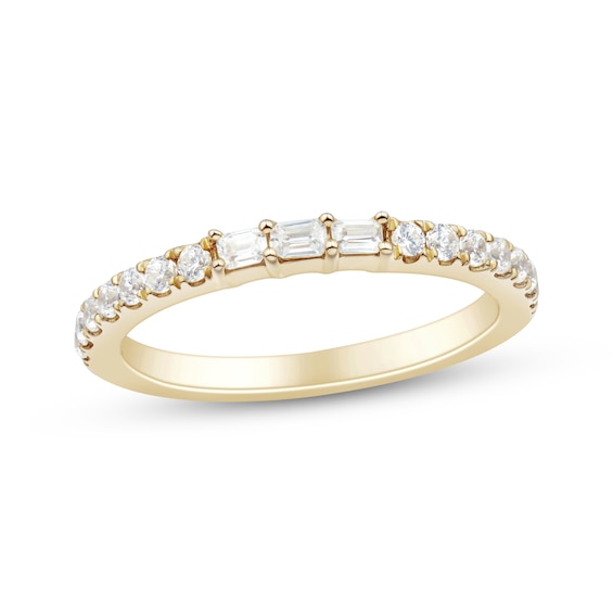 Previously Owned Emerald-Cut Diamond Anniversary Ring 1/2 ct tw 14K Yellow Gold