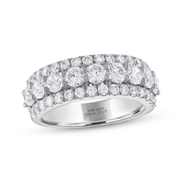 Previously Owned THE LEO Ideal Cut Diamond Three-Row Anniversary Ring 2 ct tw 14K White Gold
