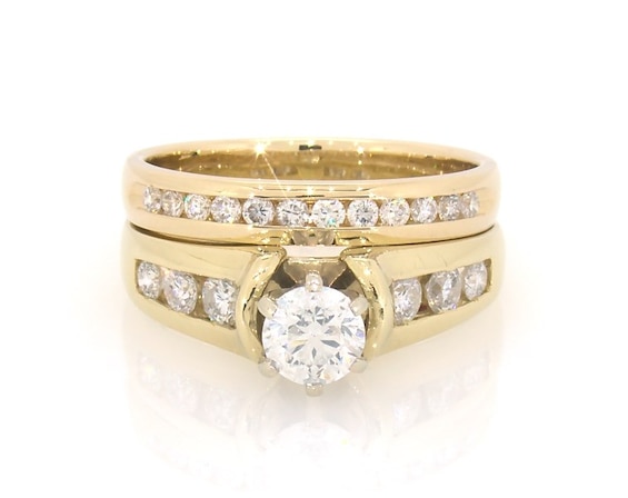 Previously Owned Round-Cut Diamond Bridal Set 1-1/5 ct tw 14K Yellow Gold 7.25
