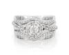 Thumbnail Image 1 of Previously Owned Round-Cut Diamond Halo Bridal Set 3/4 ct tw 10K White Gold Size 3.25