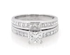 Thumbnail Image 1 of Previously Owned Princess-Cut Diamond Bridal Set 1-7/8 ct tw 14K White Gold Size 7.5