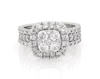 Thumbnail Image 1 of Previously Owned Multi-Diamond Center Cushion Halo Bridal Set 2 ct tw 14K White Gold Size 6.75