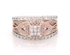 Thumbnail Image 1 of Previously Owned Princess-Cut Multi-Diamond Bridal Set 1 ct tw 10K Two-Tone Gold Size 6.75