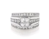 Thumbnail Image 1 of Previously Owned Princess-Cut Quad Diamond Bridal Set 1-5/8 ct tw 14K White Gold Size 5.5