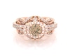 Thumbnail Image 1 of Previously Owned Round-Cut Brown & White Diamond Bridal Set 1-5/8 ct tw 14K Rose Gold Size 5