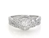 Thumbnail Image 1 of Previously Owned Round-Cut Diamond Halo Bridal Set 1-1/5 ct tw 14K White Gold Size 8.25