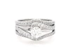 Thumbnail Image 1 of Previously Owned Round-Cut Diamond Bypass Bridal Set 7/8 ct tw 14K White Gold Size 6.5