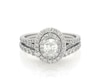 Thumbnail Image 1 of Previously Owned Neil Lane Oval-Cut Diamond Double Halo Bridal Set 1-1/2 ct tw 14K White Gold Size 7.5