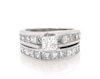Thumbnail Image 1 of Previously Owned Princess-Cut Diamond Bridal Set 2-7/8 ct tw 14K White Gold Size 4.75