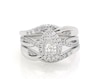 Thumbnail Image 1 of Previously Owned Pear-Shaped Diamond Double Halo Bridal Set 5/8 ct tw 14K White Gold Size 5.75