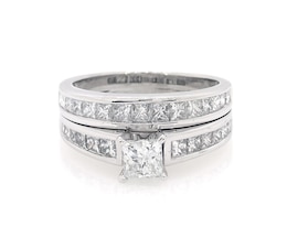 Previously Owned Princess-Cut Diamond Bridal Set 1-7/8 ct tw 14K White Gold Size 8