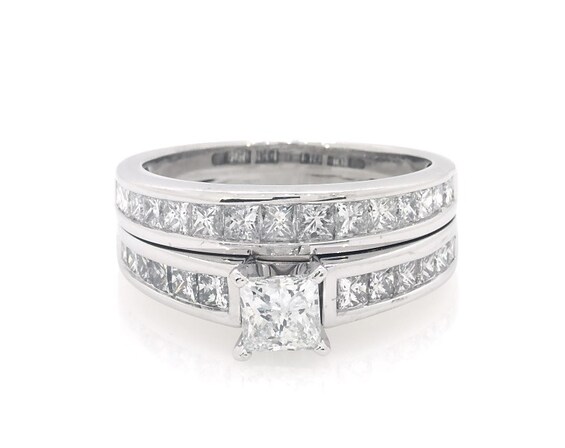 Previously Owned Princess-Cut Diamond Bridal Set ct tw 14K White Gold Size