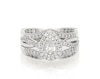 Thumbnail Image 1 of Previously Owned Pear-Shaped Diamond Double Halo Bridal Set 3/4 ct tw 14K White Gold Size 6