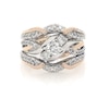 Thumbnail Image 1 of Previously Owned Round-Cut Three-Stone Diamond Bridal Set 7/8 ct tw 14K Two-Tone Gold Size 5.75