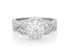 Thumbnail Image 1 of Previously Owned Round-Cut Diamond Halo Bridal Set 1-1/5 ct tw 14K White Gold Size 7.5