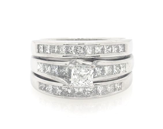 Previously Owned Princess-Cut Diamond Bridal Set 1-3/4 ct tw 10K White Gold Size 7
