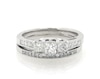 Thumbnail Image 1 of Previously Owned Princess-Cut Diamond Three-Stone Bridal Set 1 ct tw 14K White Gold Size 7