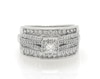Thumbnail Image 1 of Previously Owned Princess-Cut Diamond Bridal Set 7/8 ct tw 10K White Gold Size 7