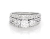Thumbnail Image 1 of Previously Owned Round-Cut Diamond Three-Stone Bridal Set 1-3/8 ct tw 14K White Gold Size 4.75
