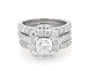Thumbnail Image 1 of Previously Owned Neil Lane Princess-Cut Diamond Halo Bridal Set 3 ct tw 14K White Gold Size 4.75