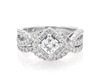 Thumbnail Image 1 of Previously Owned THE LEO Princess-Cut Diamond Halo Bridal Set 1-3/8 ct tw 14K White Gold Size 6.5