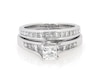 Thumbnail Image 1 of Previously Owned Princess-Cut Diamond Bridal Set 1-1/4 ct tw 14K White Gold Size 4.5