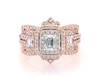 Thumbnail Image 1 of Previously Owned Emerald-Cut Diamond Double Halo Bridal Set 1-7/8 ct tw 14K Two-Tone Gold Size 9