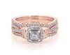Thumbnail Image 1 of Previously Owned Princess-Cut Diamond Halo Bridal Set 7/8 ct tw 14K Two-Tone Gold Size 6.5