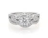 Thumbnail Image 1 of Previously Owned Round-Cut Diamond Halo Bridal Set 1-1/8 ct tw 14K White Gold Size 5.5